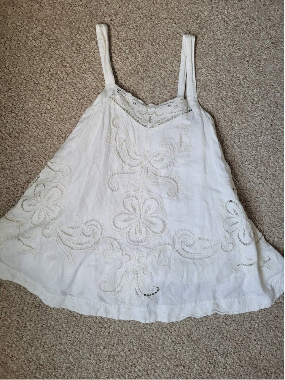 Anthropologie Pilcro Mini Embroidered Eyelet Linen Dress size M - Picture 4 of 7